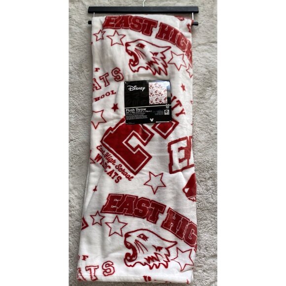 Disney High School Musical East High Wildcats Throw Blanket 50 X 70” White NEW - Picture 1 of 14